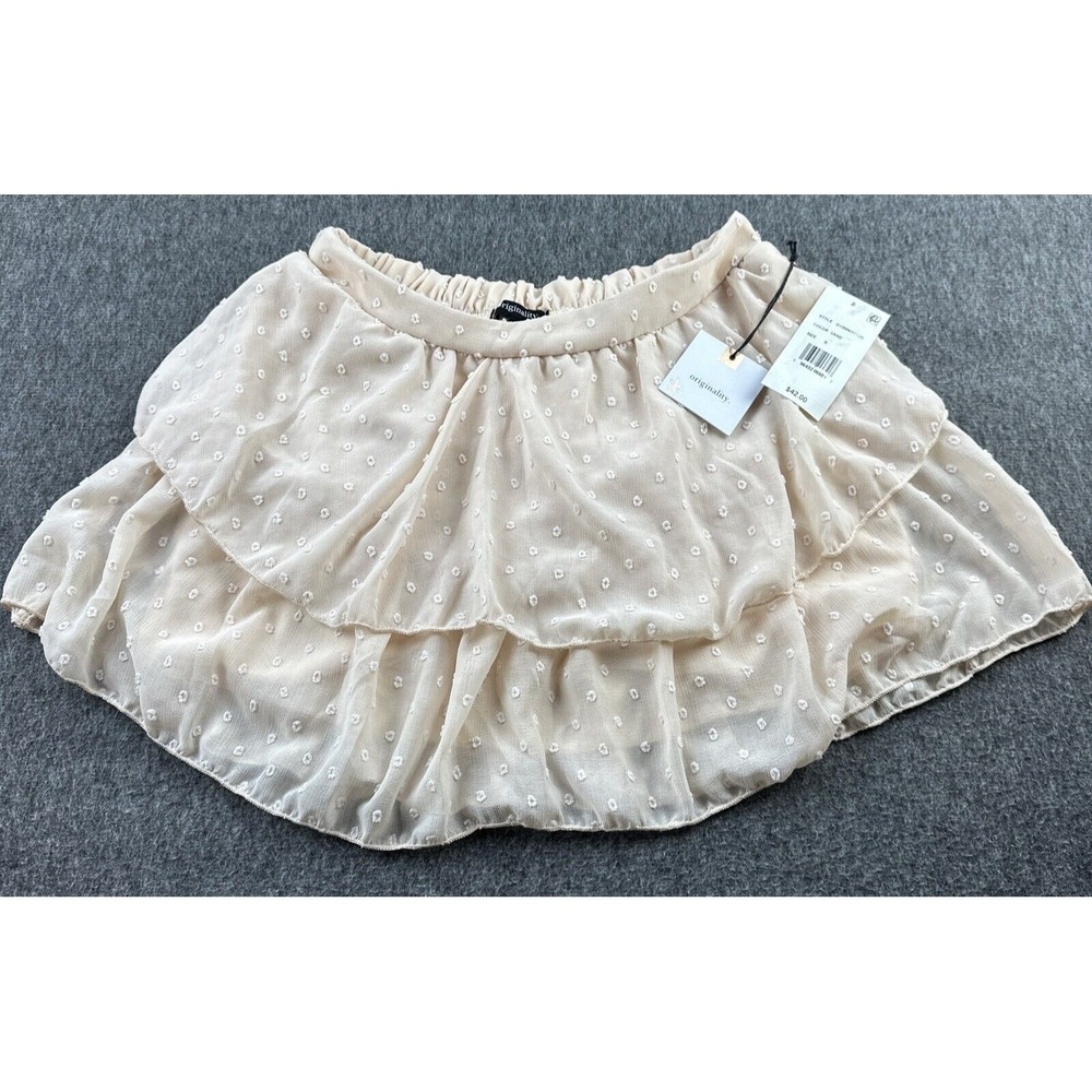 Originality Skirt Women Small Sand Swiss Dot Tiered Ruffle New Flirty Feminine